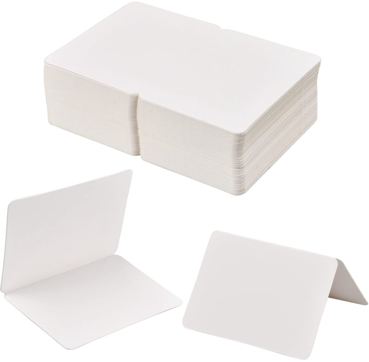 Allecto - stevige witte vouwkaarten 10x14 cm, DIY kaarten met afgeronde hoeken, 300 gsm voor creaties, uitnodigingen en cadeaukaarten