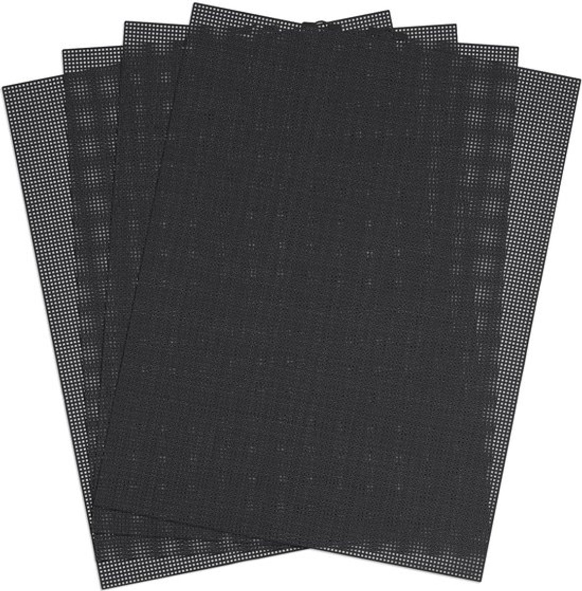 4Pcs Plastic Aida Mesh - 34,5x26,5cm - Geschikt voor Handgemaakt en DIY Projecten (Zwart)