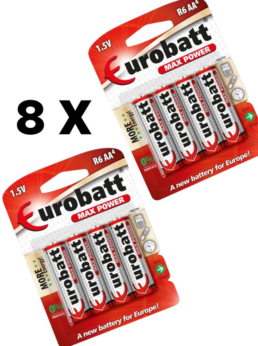 AA R6P-batterijen – Max Power (4 stuks, blisterverpakking)