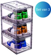 JOISCOPE Schoenenrek, Multifunctionele Modulaire Schoenenorganizer, Verwijderbare Scheidingswand, Kunststof en Metalen Frame, Rekkensystemen en Schoenenrekken, 2X8, Melkwit