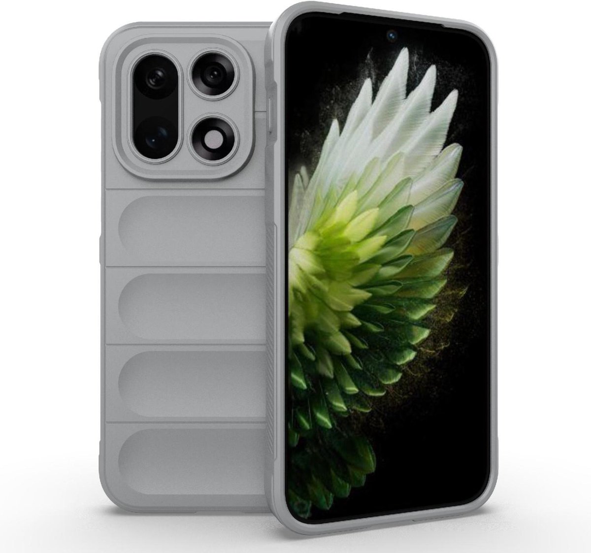 Mobigear Hoesje geschikt voor OnePlus 15 Telefoonhoesje Flexibel TPU | Mobigear Bumpy Backcover | 15 Case | Back Cover - Grijs
