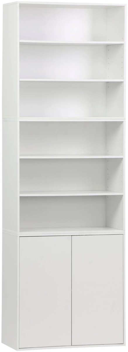sweeek - Boekenkast, 3 modulaire opbergmodules houtdecor 2 deuren en planken - kompo