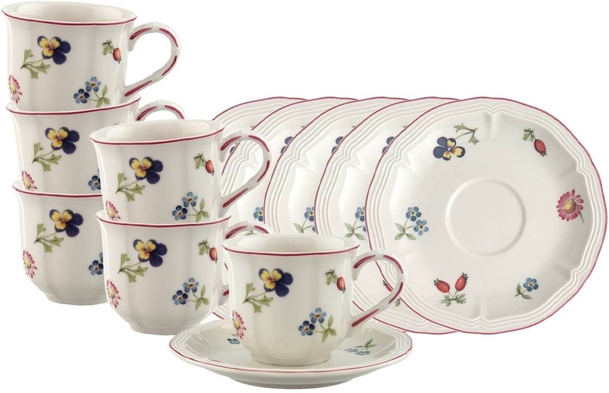 Espressotassen mit Untertassen Petite Fleur 80 ml Set van 6