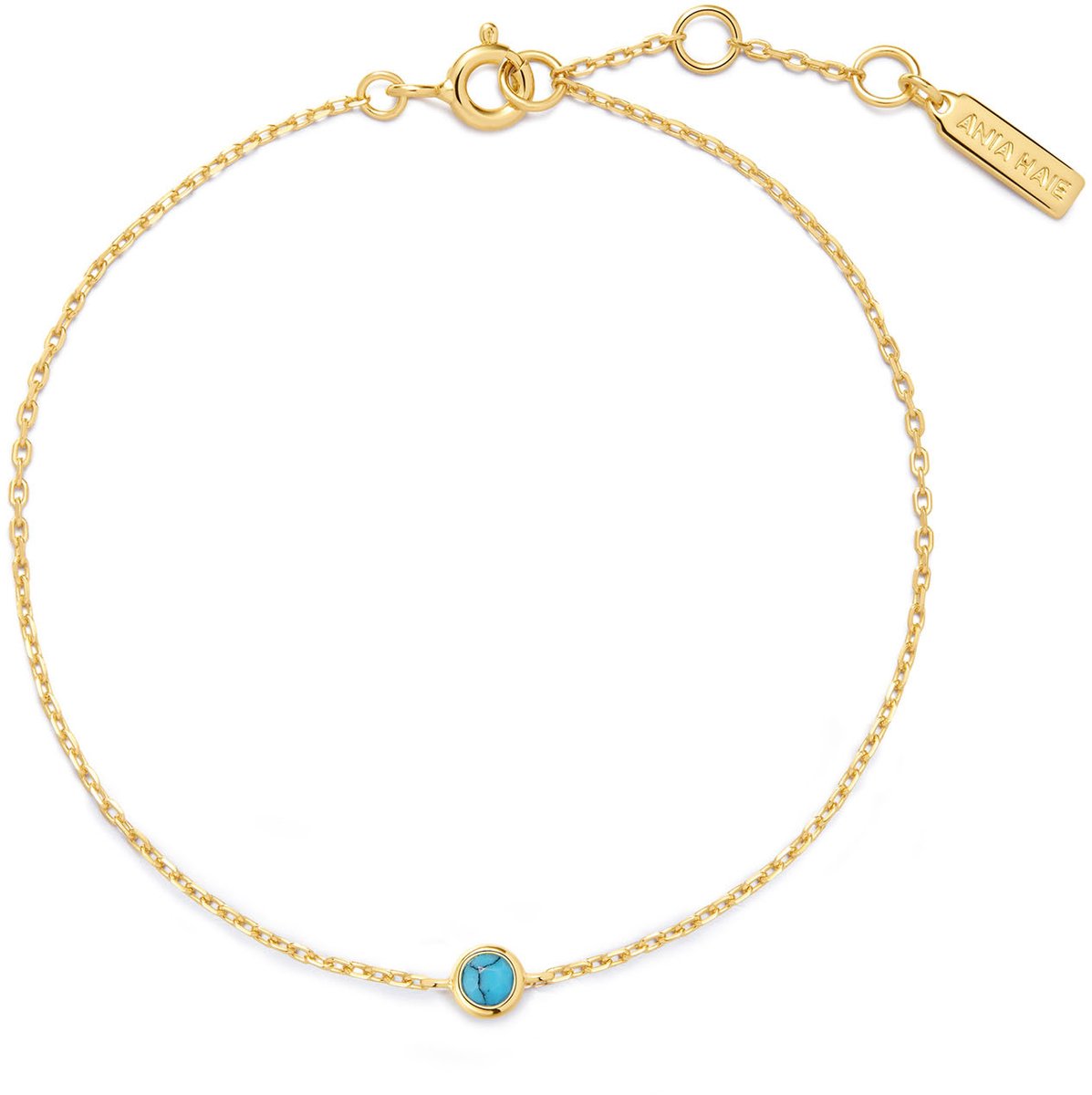 Gold Turq. Solitaire Bracelet S