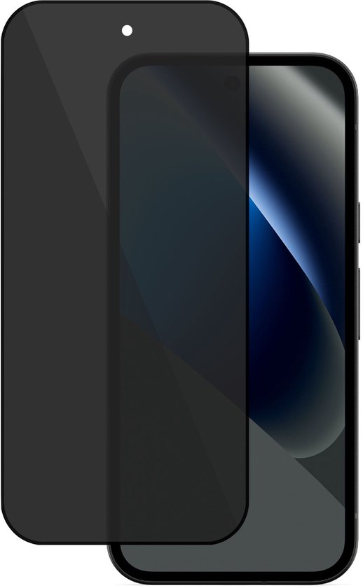 Donkere privacy screenprotector op een moderne smartphone.