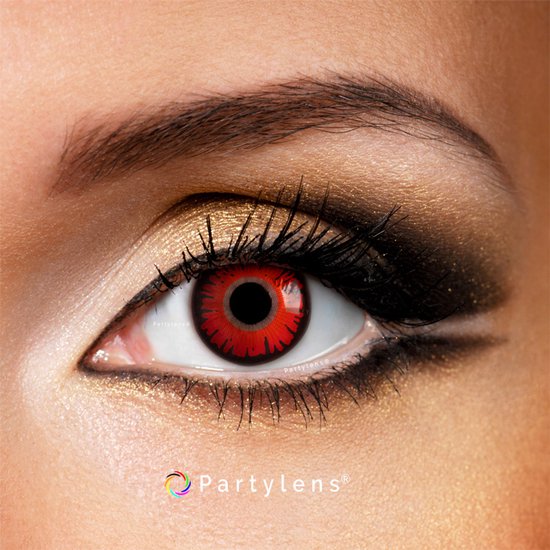 Partylens® rode kleurlenzen - Twilight Bella - zachte jaarlenzen met lenshouder - Halloween - Cosplay