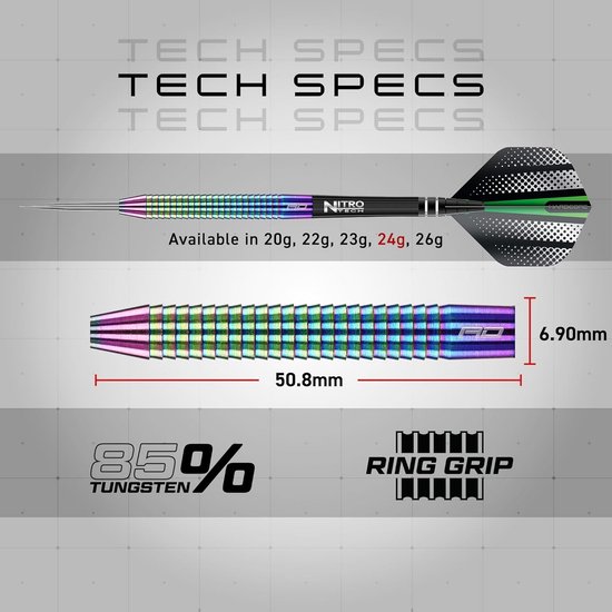 Professionele Tungsten Dartpijlen 20g, 22g, 24g of 26g met Vleugels en Schachten — afbeelding 2