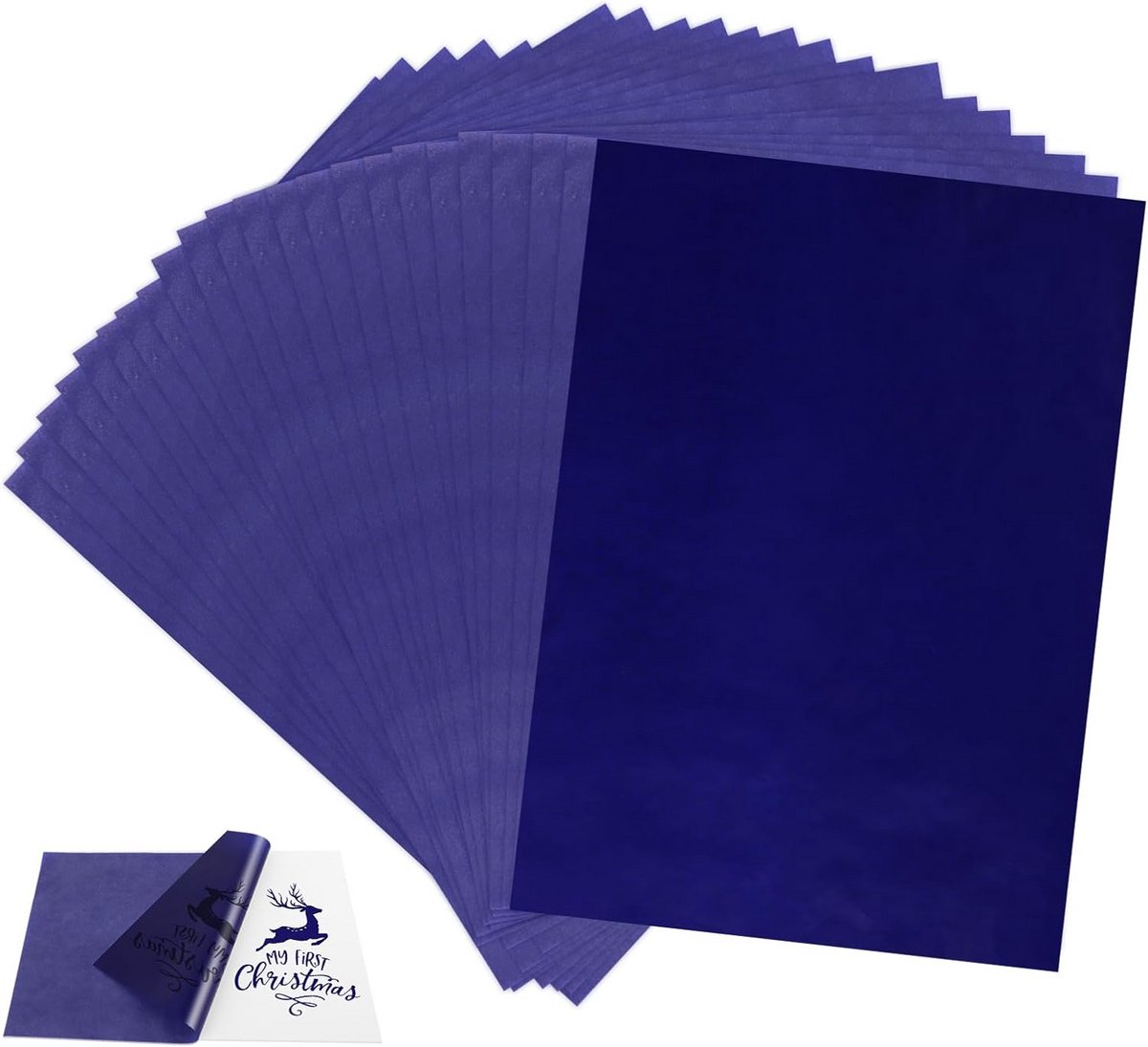 Grafiettransferpapier A4 - 100 Stuks - Blauw Carbonpapier voor Tekeningen en Hout
