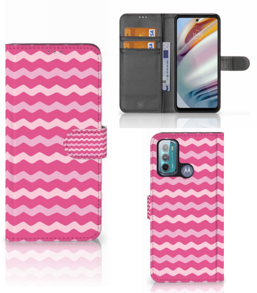 Motorola Moto G60 Telefoon Hoesje Waves Pink
