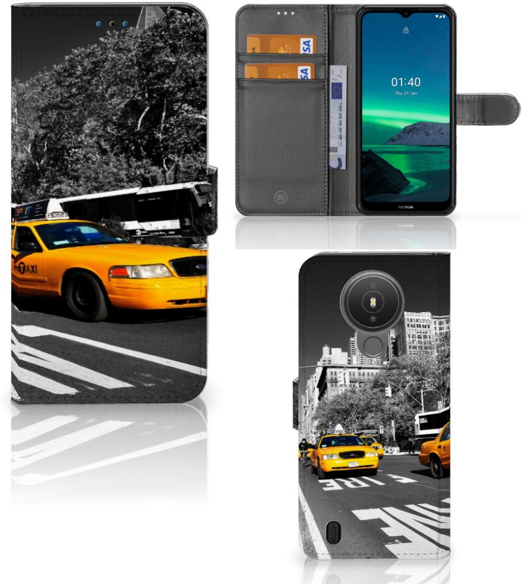 Nokia 1.4 Flip Cover New York Taxi