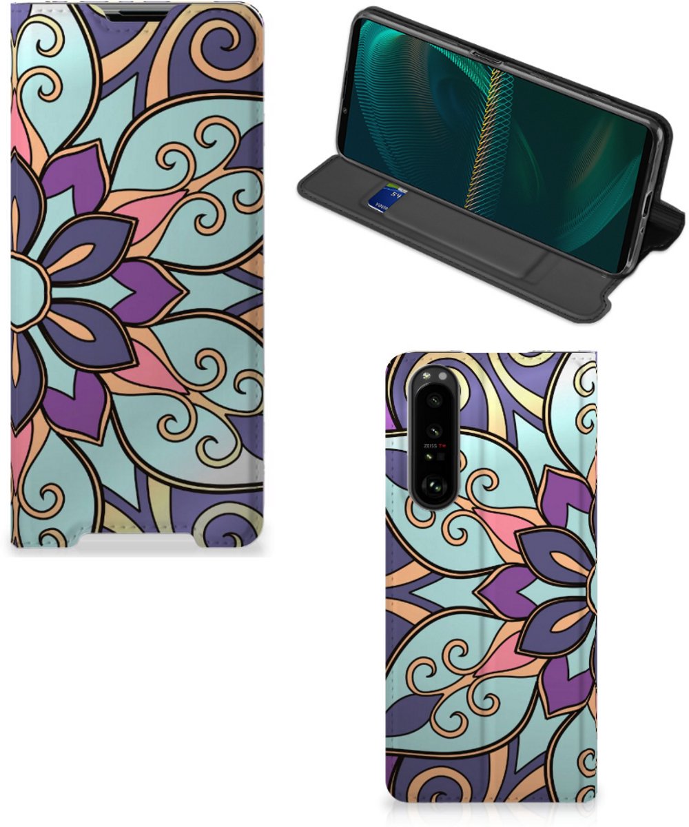 Sony Xperia 5 III Smart Cover Purple Flower