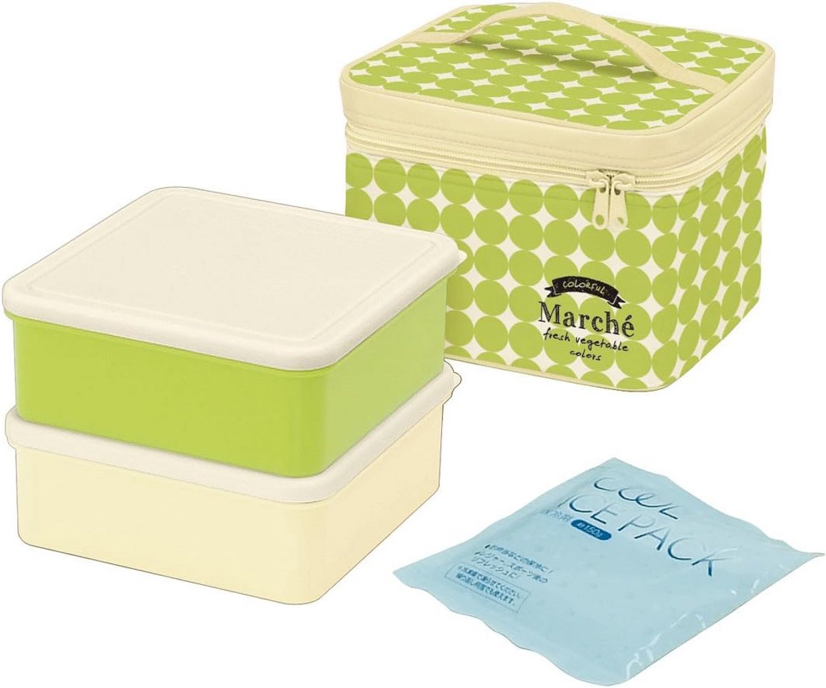 Grote Lunchbox Groen/Beige 2240ml - Perfect voor bij school of werk
