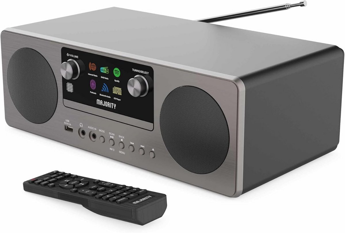 Internet Radio DAB+ CD-speler muzieksysteem met Spotify Connect en Bluetooth