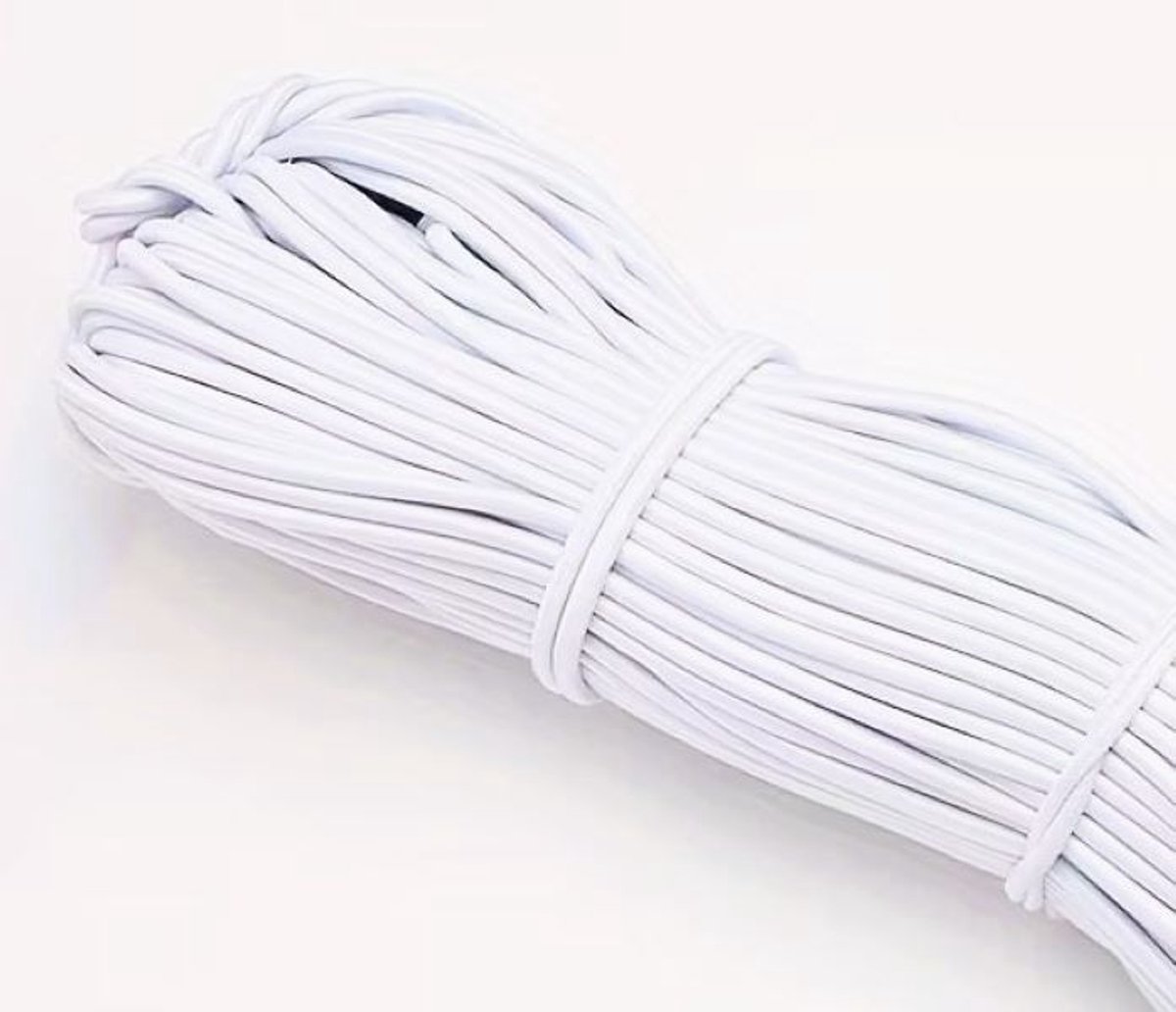 elastiek koord wit - 1mm x 6m - diy elastisch koordelastiek