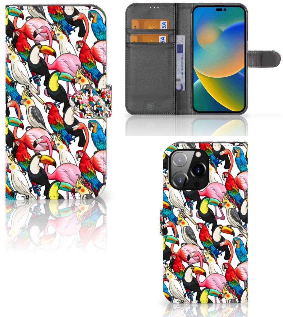 iPhone 14 Pro Max Telefoonhoesje met Pasjes Birds
