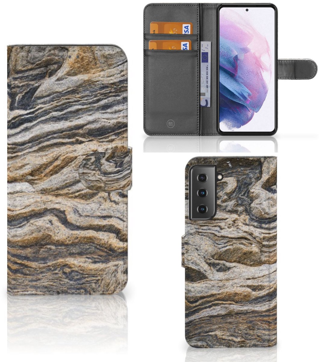 Boekhoesje voor Samsung Galaxy S21 Plus Bookcase Steen