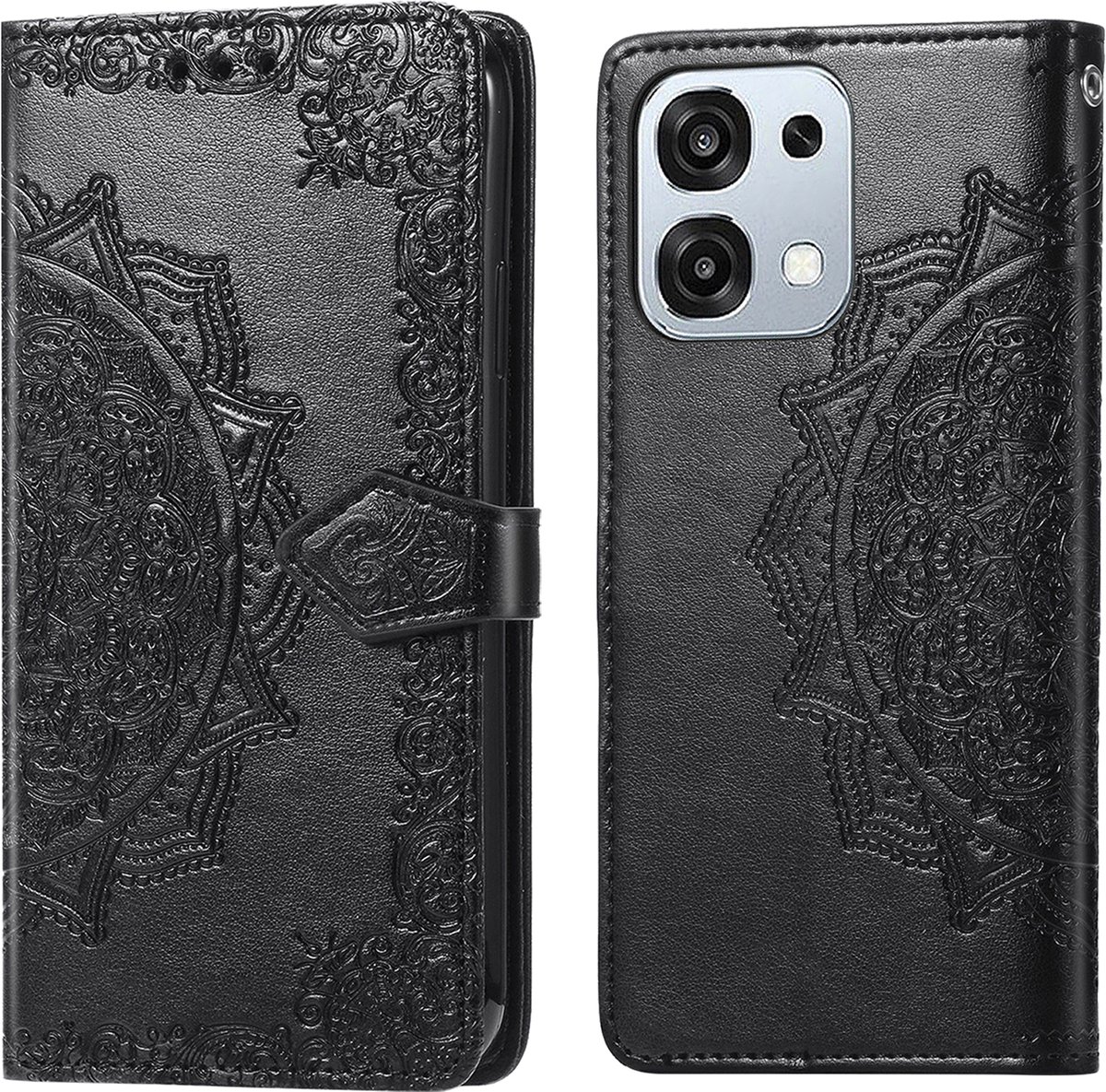 imoshion Hoesje - Geschikt voor Oppo A6 Pro (5G) - Mandala Bookcase - Zwart