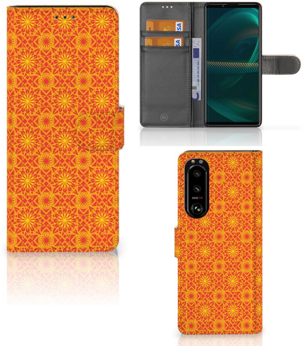 Sony Xperia 5III Telefoon Hoesje Batik Oranje