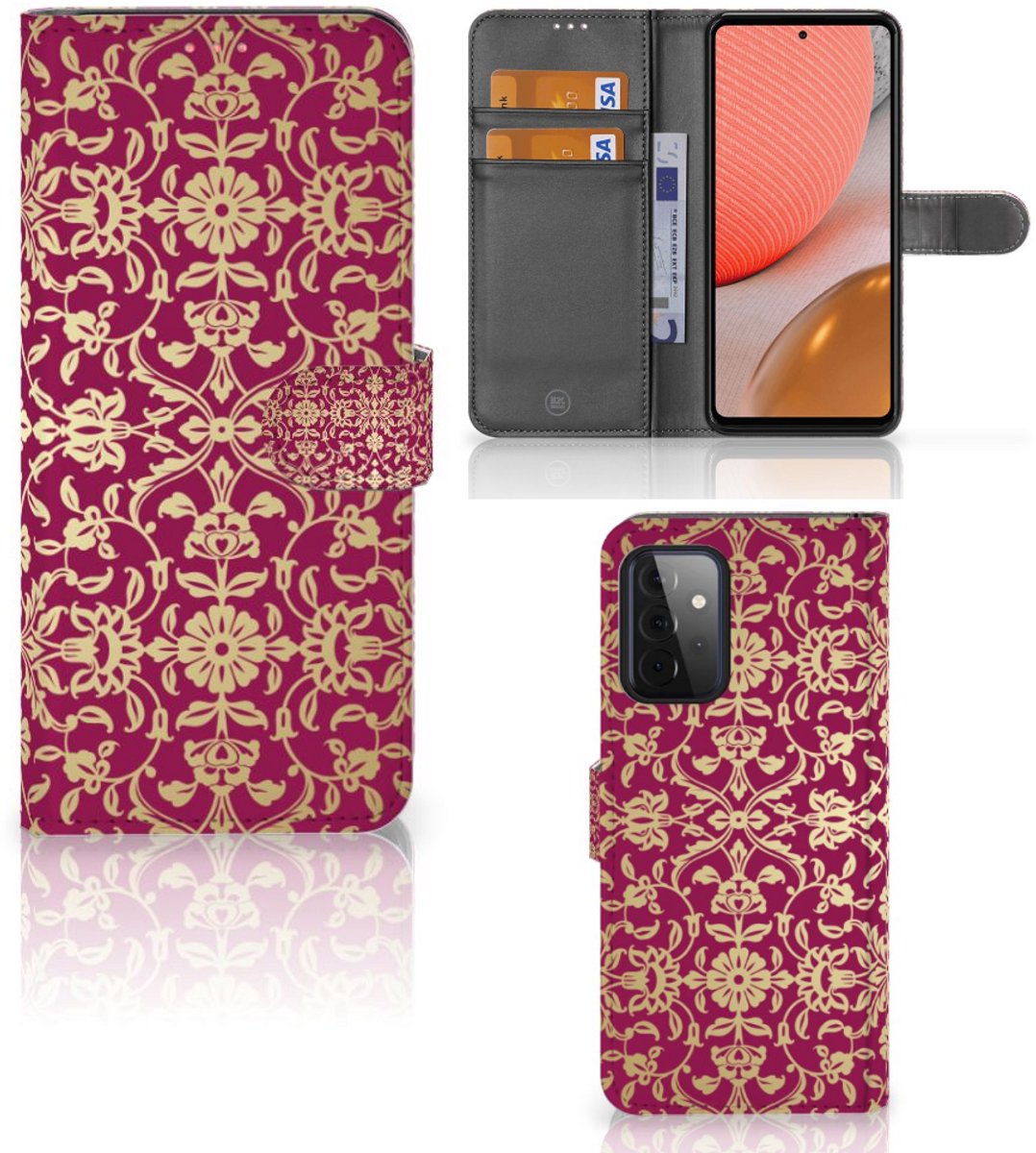 Wallet Case Samsung Galaxy A72 Barok Pink