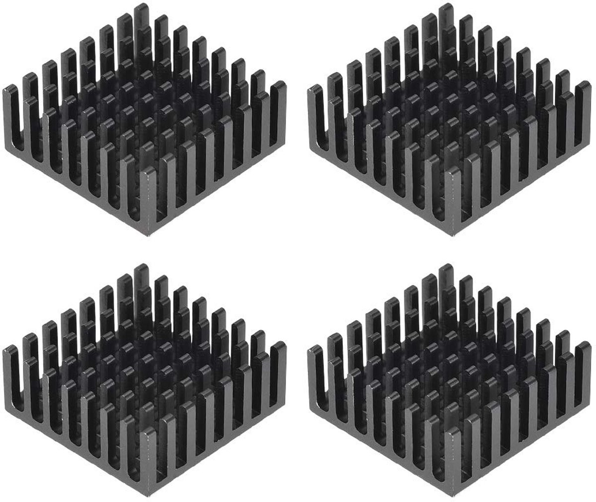 Koellichaam Thermo-Kleefpad 4 Stuks voor 3D-Printers - 10x25x25mm - Zwart