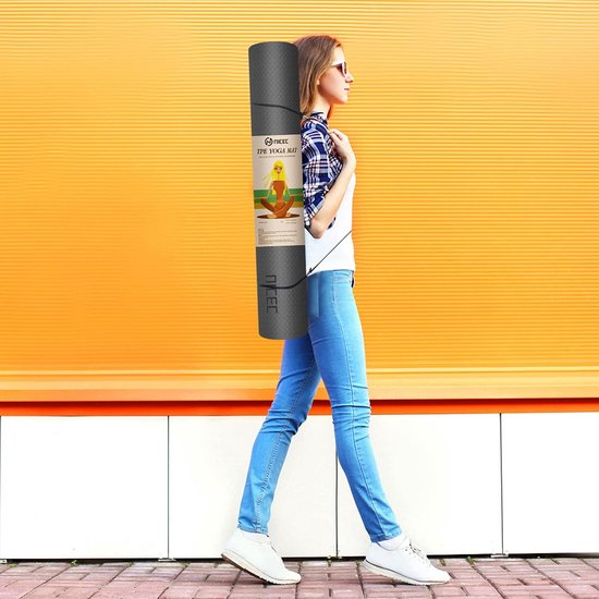 Antislip Yogamat van ¼ inch Dikte met Uitlijningslijnen - Ideaal voor Yoga en Fitness — afbeelding 4