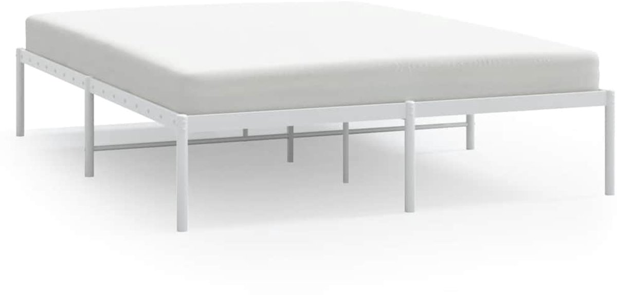 vidaXL - Bedframe - metaal - wit - 160x200 - cm