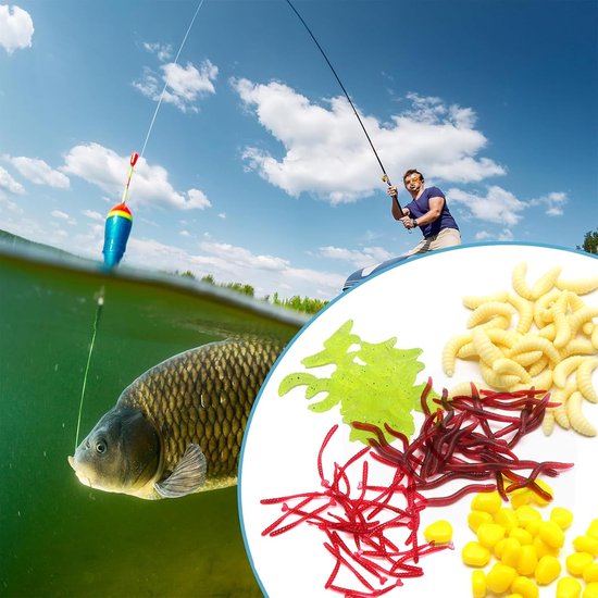 Levensechte Visaas Kunstwormen - 210 Stuks Voor Snoek en Forel — afbeelding 3