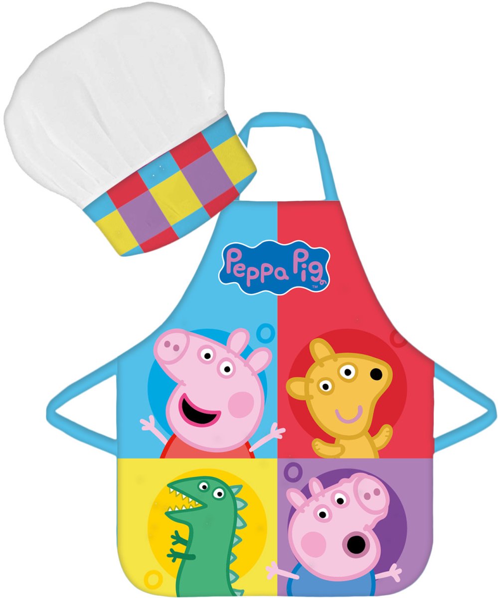 Peppa Pig Kinder Schort Set – 2-delig – Team Peppa – Schort + Mouwbeschermer – Voor Knutselen & Koken