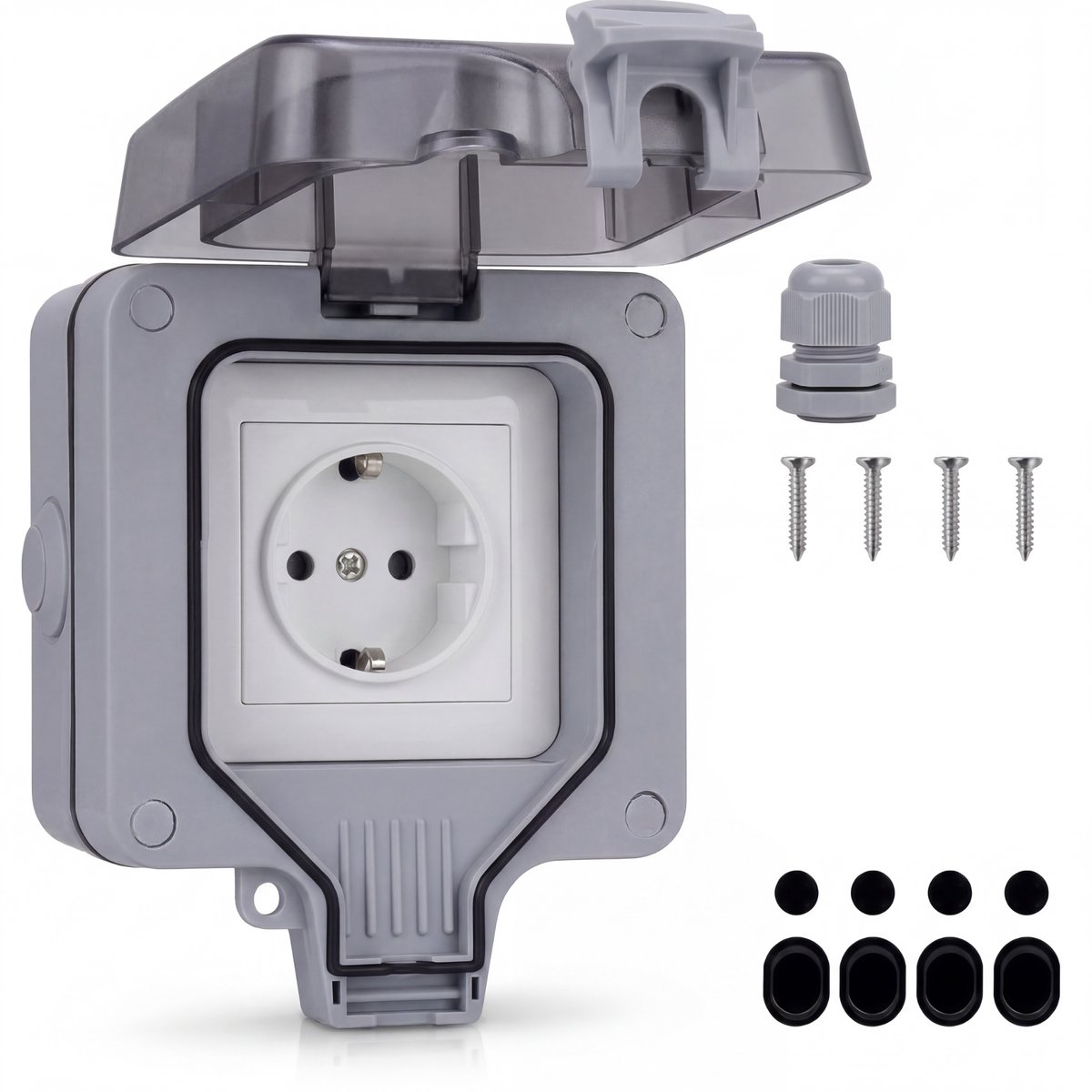 Oneproduct stoptcontact IP66 - Waterdichte buiten Wandcontactdoos met Deksel