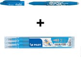 Pilot Lichtblauwe FriXion Ball 0.7mm Uitwisbare Pen + 3 stuks Navul inkt set