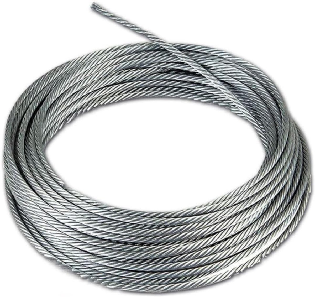 10 m 8 mm Staalkabel 7x19 Spandraad Draad PVC Ombanteld voor Lichtophanging en Waslijn