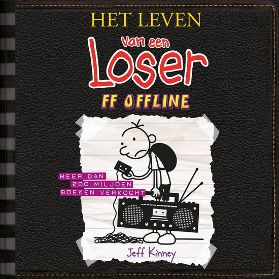 Couverture du livre 'Le Journal d'un Dégonflé FF Offline' avec un dessin d'un garçon avec une boombox et le texte 'Plus de 200 millions de livres vendus'.