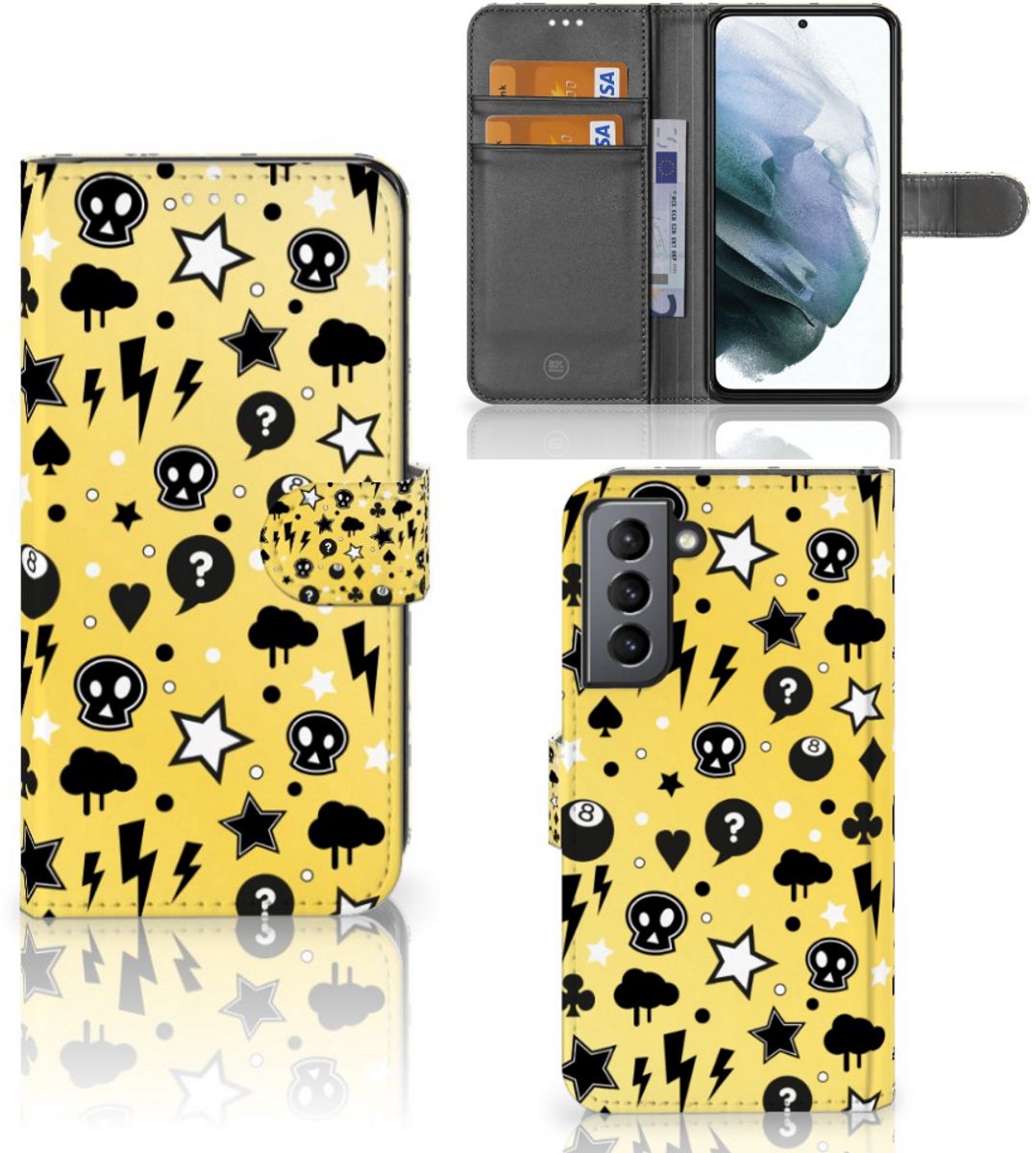 Telefoonhoesje met Naam Samsung Galaxy S21 FE Punk Geel