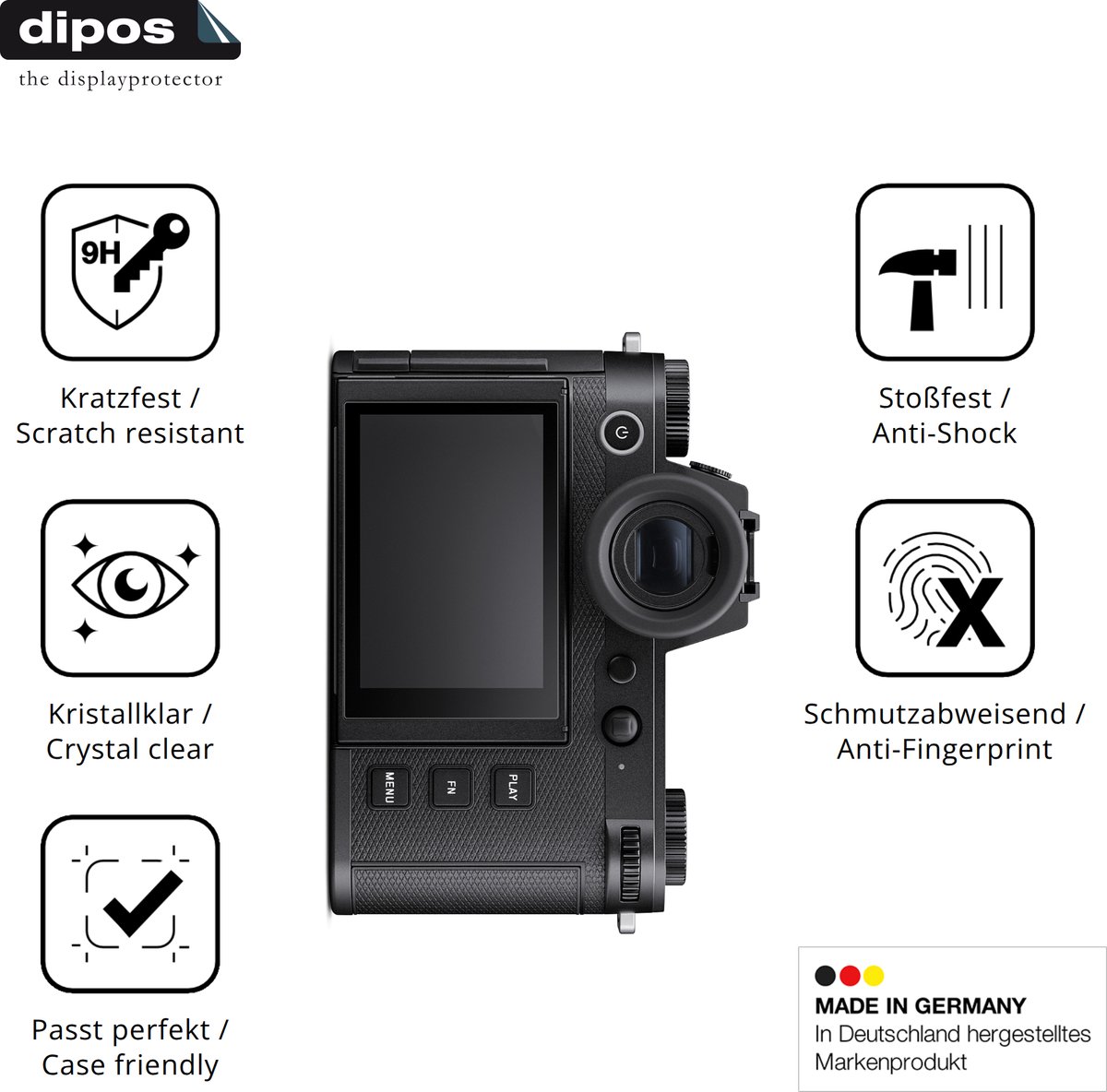 dipos – 2x Pantserfolie geschikt voor Leica SL3 | 9H Screenprotector