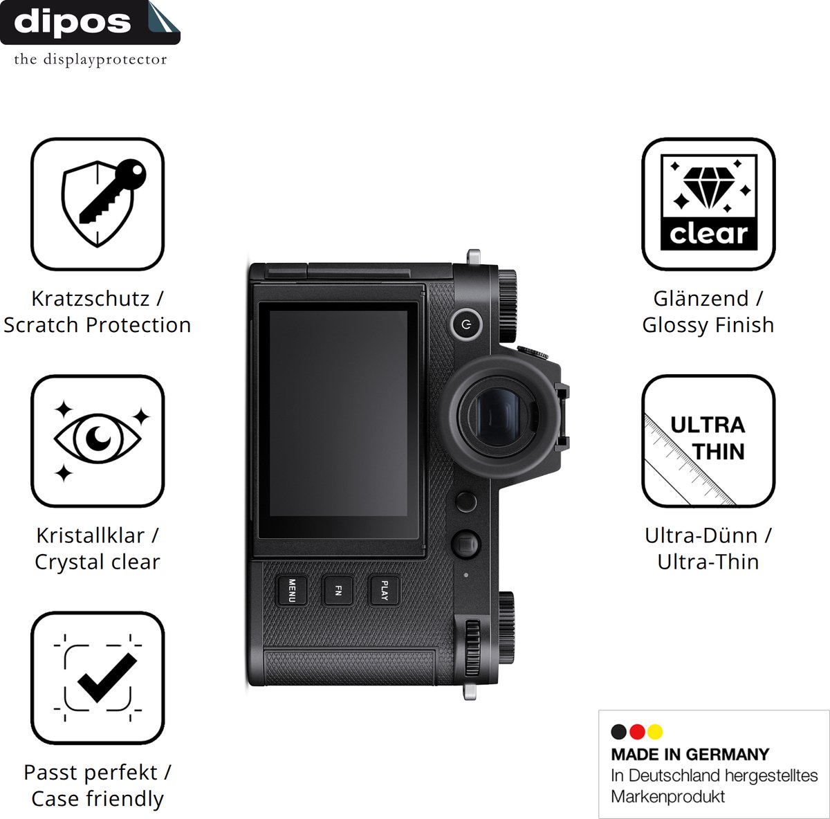 dipos – 4x Beschermfolie geschikt voor Leica SL3 | Krasbestendige & heldere Screenprotector Ultra-Thin