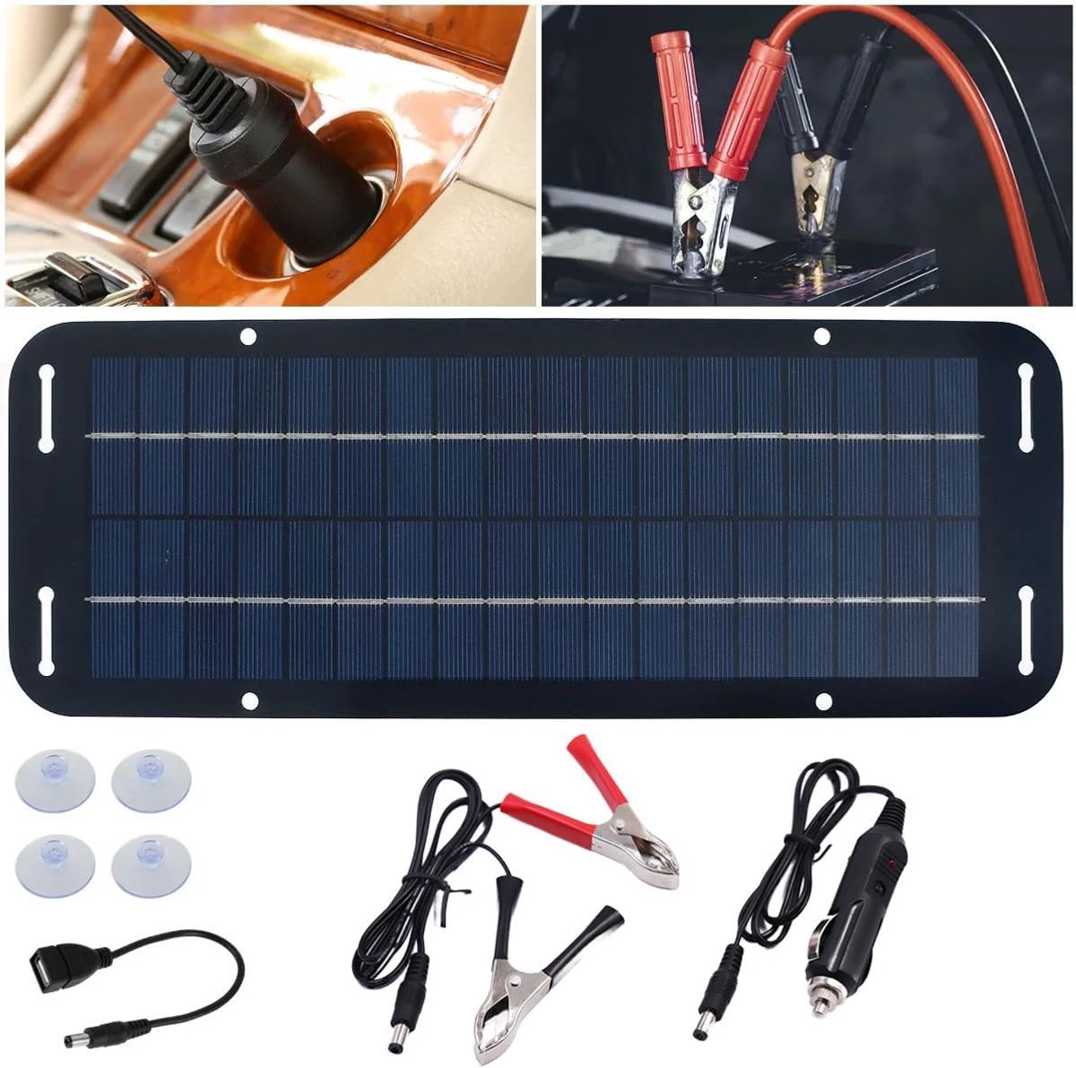 Fotovoltaïsche Zonnepanelen - Draagbaar - 6W 12V - Zonnepanelen voor Buiten - Geschikt voor Campers, Boten en Motorfietsen