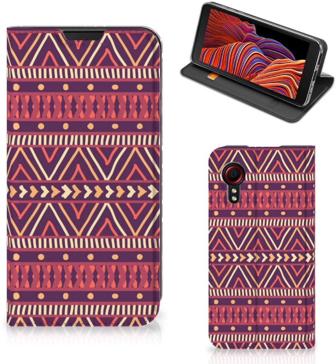 Samsung Galaxy Xcover 5 Hoesje met Magneet Aztec Paars