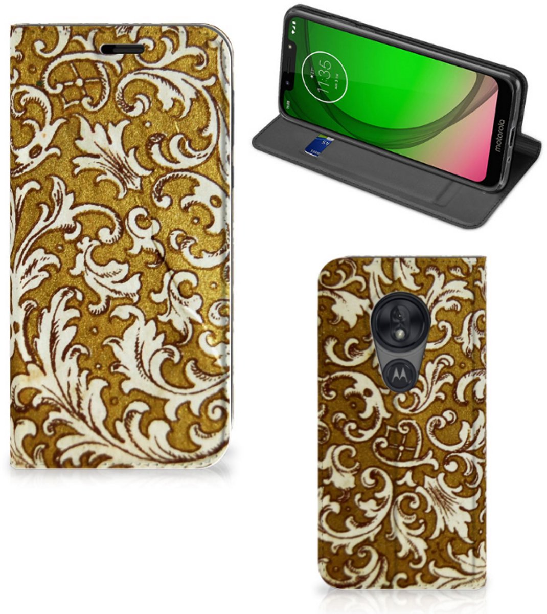 Telefoon Hoesje Motorola Moto G7 Play Barok Goud
