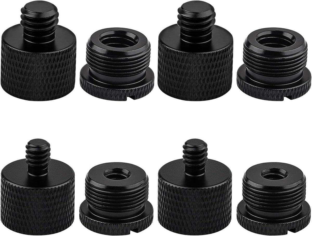 Microfoonstandaard adapters 8 stuks set - Transformeer 5/8 en 3/8 naar 1/4
