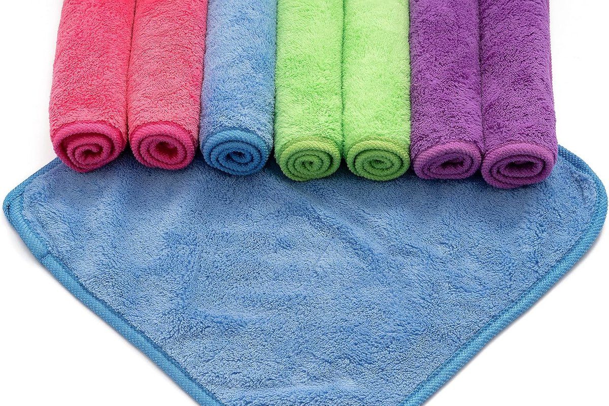 Pluizige microvezel washandjes 30 x 30 cm - Set van 8 - Multifunctionele schoonmaakdoeken