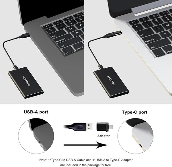 Externe SSD harde schijf 1 TB - Snelle Portable SSD tot 550 MB/s, USB 3.1 Gen2 voor Gaming en Meer van Merkloos — afbeelding 4