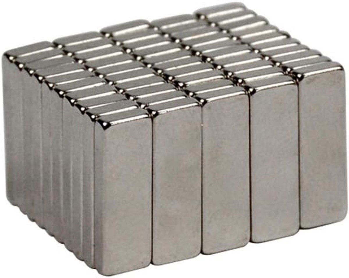 Sterke vierkante neodymium magneten 12x6x2mm - 20 stuks voor diverse toepassingen