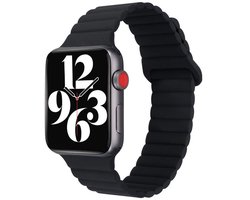 Magnetische Siliconen Horlogeband voor Apple Watch – Geschikt voor 38/40/41 mm, Zachte Sportband - Zwart