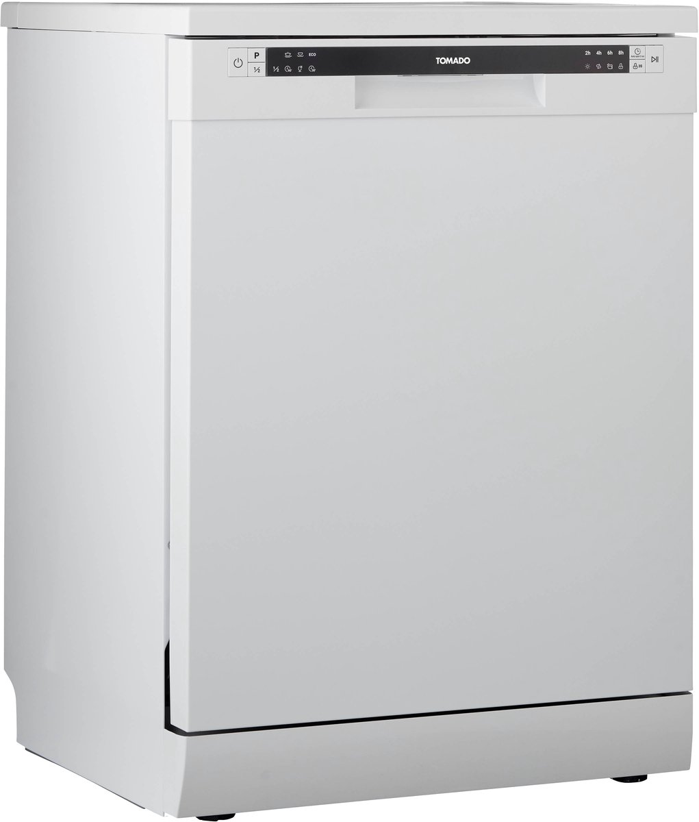 Bol.com Tomado TDW6001W - Vrijstaande vaatwasser - 12 couverts - Energielabel D - 47 dB - Bestekmandje - Wit aanbieding