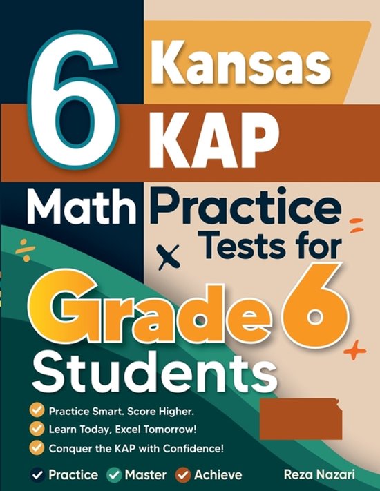 6 Kansas KAP Math Practice Tests for Grade 6 Students - cover