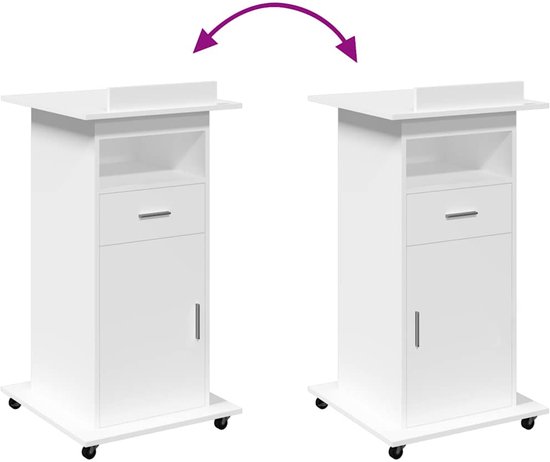 File Rek Voor Lessenaar vidaXL - Lessenaar - met - wielen - en - lade - 55x55x107 - cm ...