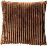 Dutch Decor MART - sierkussen 45x45 cm - zacht ribfluweel - gerecycled - Tobacco Brown - bruin - Inclusief binnenkussen - Luxe kussens voor woonkamer & bank