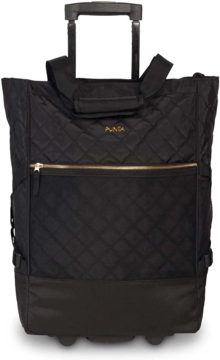 Classy boodschappentrolley met wielen - Zwart winkelwagentje voor boodschappen
