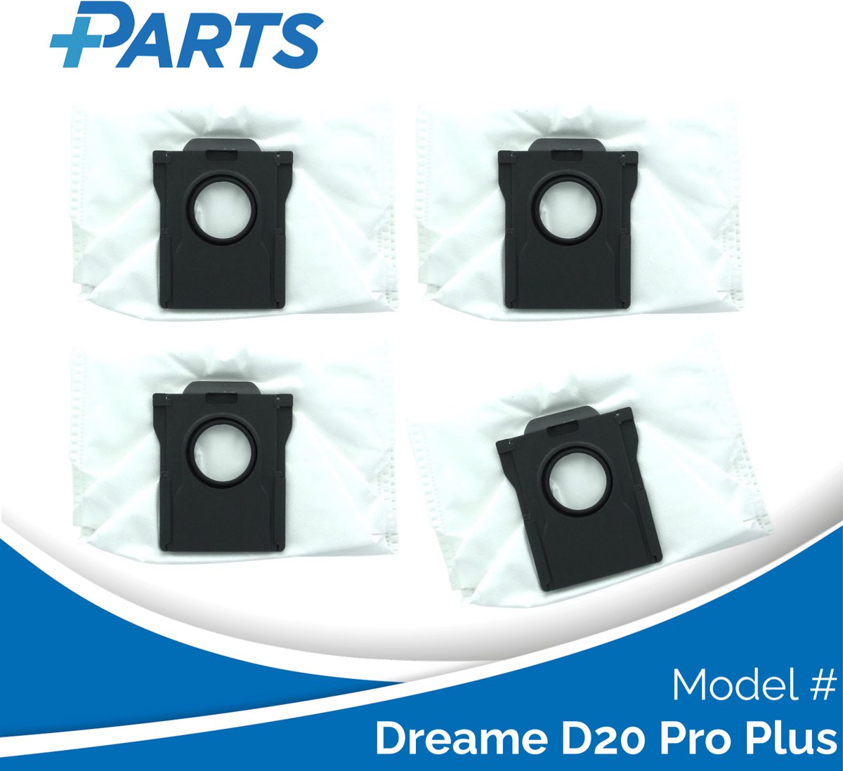 Dreame D20 Pro Plus Stofzakken (4 Stuks, Plus.Parts® alternatief voor RDB17)