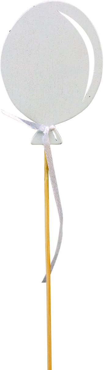 Bloemplugboeket decoratie taarttopper ballon wit 28cm 8 st, 8 Stück